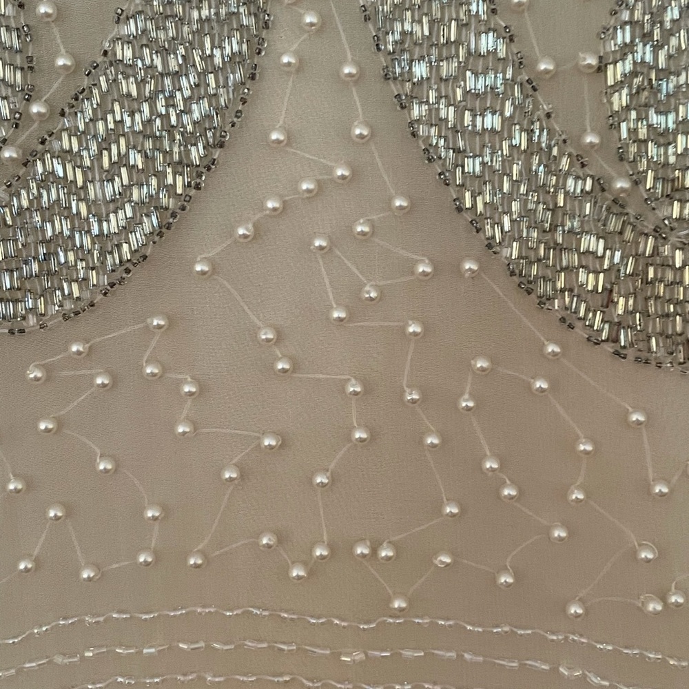 VINTAGE - OLEG CASSINI SILK BEADED DRESS - Picture 10 of 15